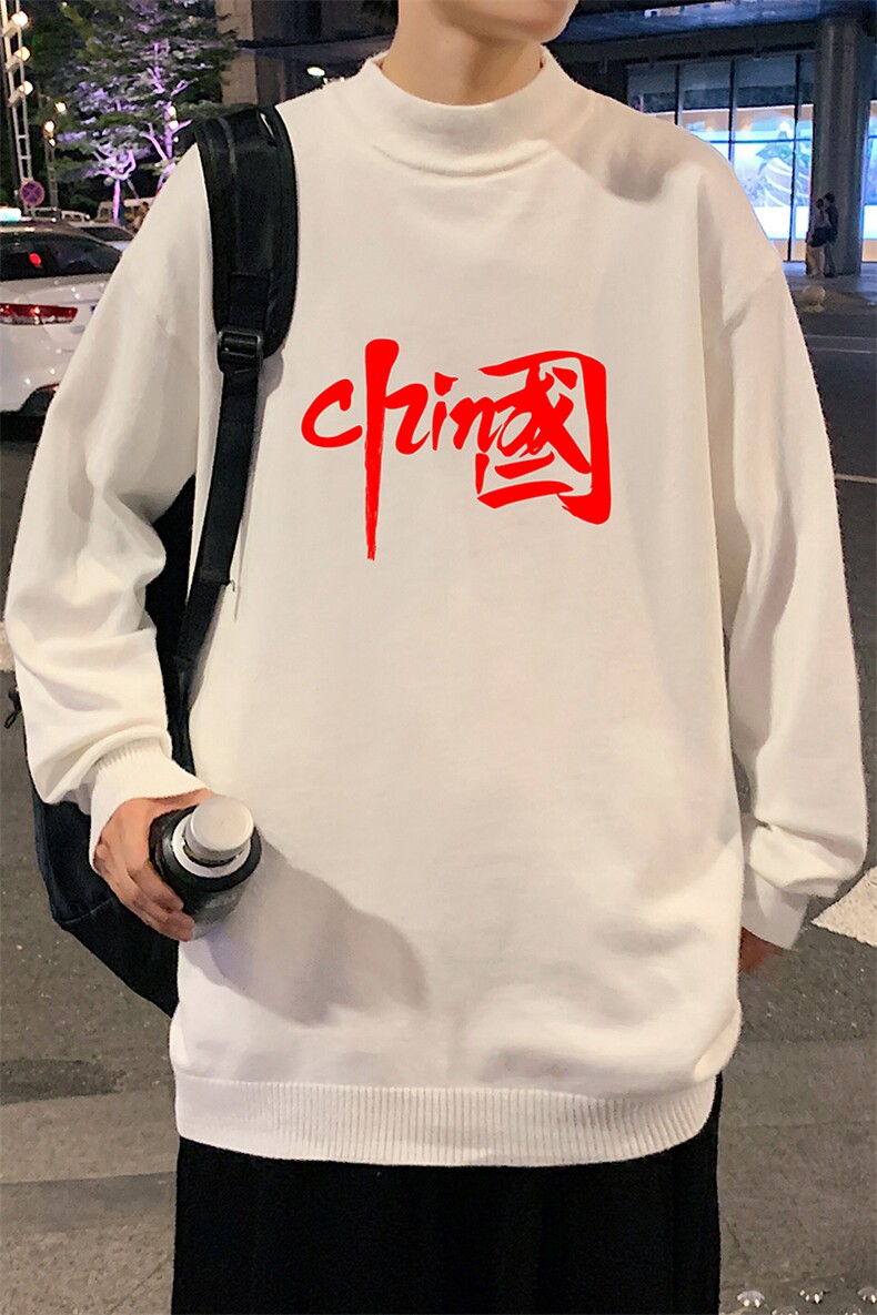 M18199-P45加绒款-P65半高领毛衣男士大码针织衫男毛线衣男,男装针织衫/毛衣,电商A040