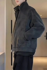 现货网图慎用春秋款皮夹克扎染皮衣外套棒球服JK313P6，男装夹克，星座1904A