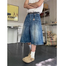 【有货】DYK8032-批45原版质量美式复古水洗阔腿七分裤男夏季短裤，男装牛仔裤，星座603-2