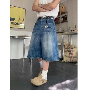【有货】DYK8032-批45原版质量美式复古水洗阔腿七分裤男夏季短裤图片
