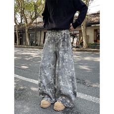 气质潮流时尚流行牛仔裤慵懒百搭日系简约文艺ins新款原宿，男装牛仔裤，星座1210-1
