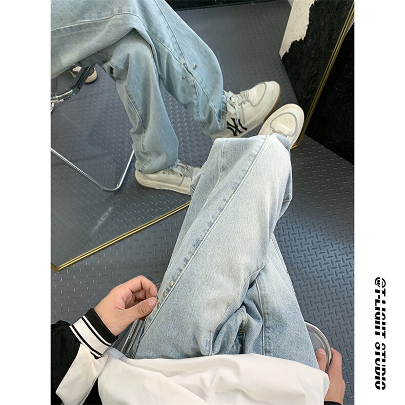B221美式ins高街暗黑小众个性铆钉小脚牛仔裤LK23142-P65控88,男装牛仔裤,电商B221