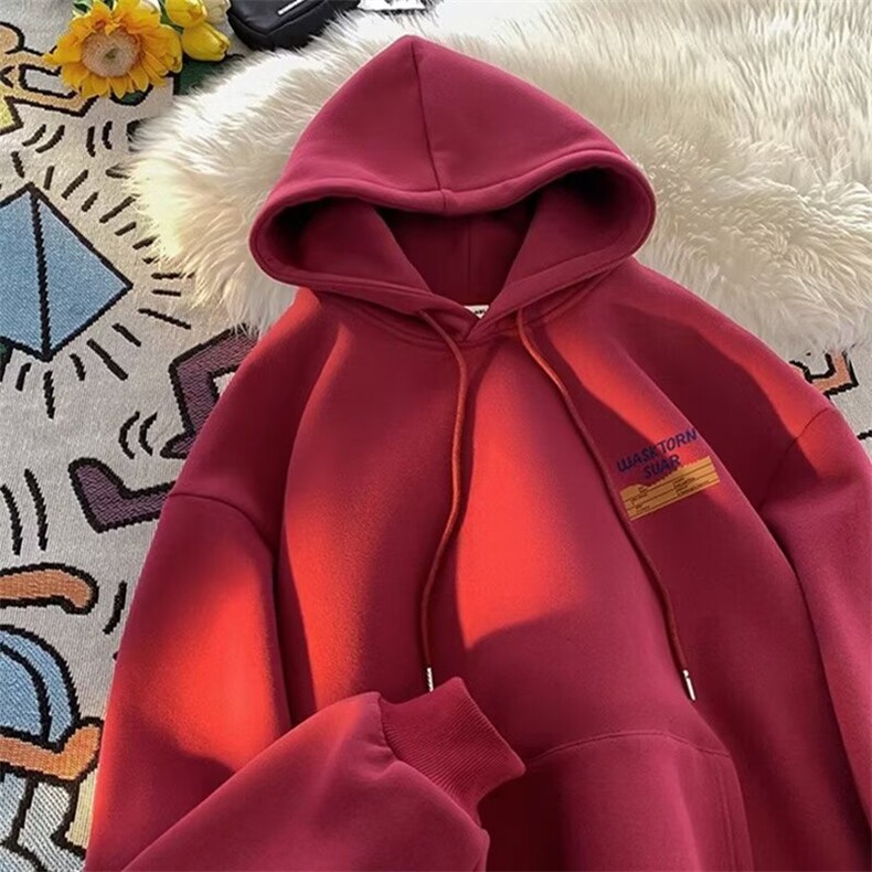 350g华棉潮牌印花连帽卫衣男女休闲春秋宽松时尚上衣5052-P43网图,男装卫衣,电商B245