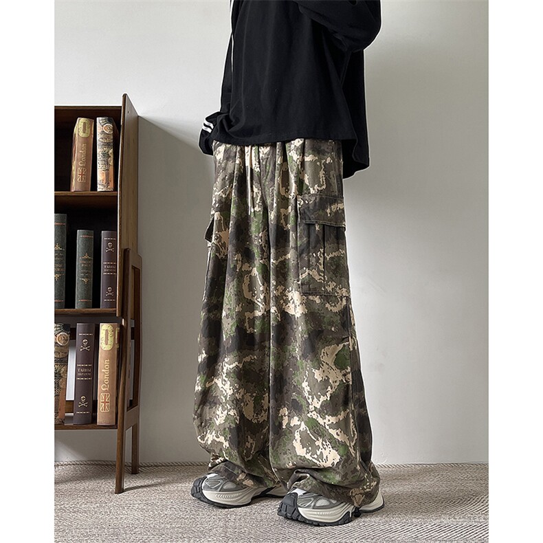 迷彩工装伞兵裤男美式高街嘻哈痞帅伐木裤阔腿宽松休闲长裤，男装工装外套，星座410-6（原星座1304-1）