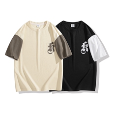 冰氧仿短袖日系白底夏季休闲百搭字母印花男上衣TC3151-P24控48，男装T恤，星座717
