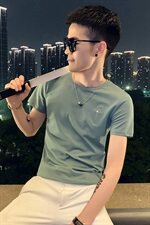 T男士短袖t恤潮牌ins夏季修身风半袖潮流，男装T恤，星座102A（原电商D309-1）