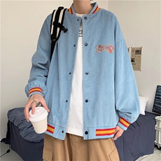 灯芯绒美式棒球服男春秋季大码外套潮流ins韩版潮牌百搭宽松夹克，男装夹克，星座1210-1