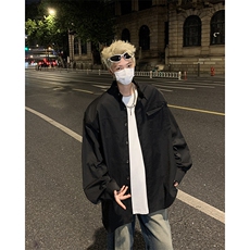 衬衫男士长袖韩版潮流垫肩宽松百搭2025春季ins帅气外套CY984-P39，男装衬衫，星座412-3