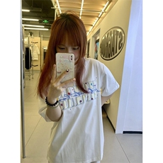 H0549-P35前后刺绣贴绒2026新款夏季设计感小众hiphop短袖t恤女，女装T恤，星座617A-2