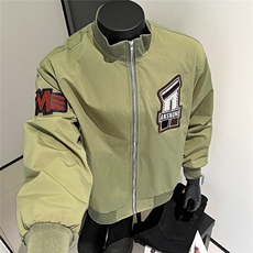 男士潮牌刺绣字母立领夹克外套时尚百搭透气情侣款棒球服Y7648，男装夹克，星座601-1