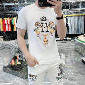 新款时尚高端精品欧货夏季男T恤短袖潮流抖音A227B-A-716-P48图片
