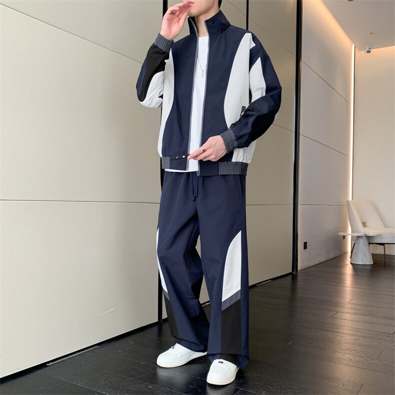 春秋季冲锋外套男款夹克男装中学生潮流拼接套装TZ0571-P113,男装休闲套装,星座308B-2