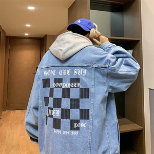 2025春秋季新款棋盘格牛仔外套潮水洗工装夹克JK1058-P88 118图片