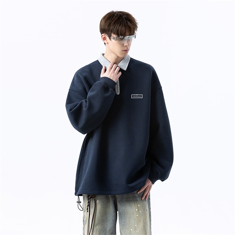 polo领情侣卫衣春秋季半拉链上衣学院风p50,男装卫衣,星座516