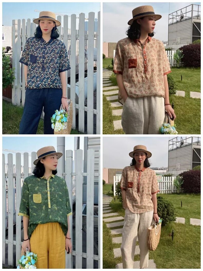 纯苎连衣裙小衫裤子裙子衬衣 时尚风 风淑女风休闲风，女装连衣裙，川哲