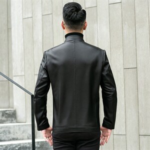 DLSN81881新款皮衣男头层绵羊皮夹克立领商务休闲男装P750图片
