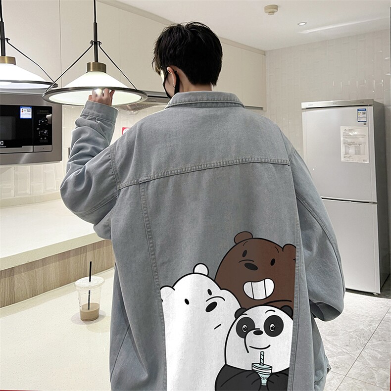 牛仔夹克男大码牛仔外套男茄克 NJ77277-P60加绒款-P75图片