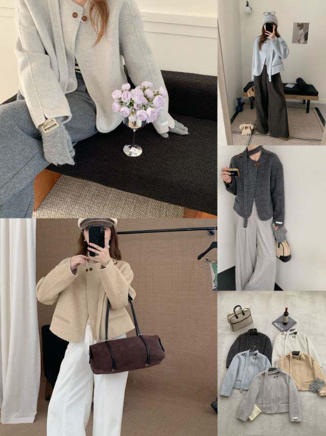 新款小个子双面羊毛短款大衣女秋冬新款气质设计感毛，女装羊绒大衣，依嘟服饰