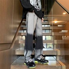 高街牛仔裤男扎染做旧小众裤子重磅vibe休闲拖地裤1292-P43，男装牛仔裤，星座910-5
