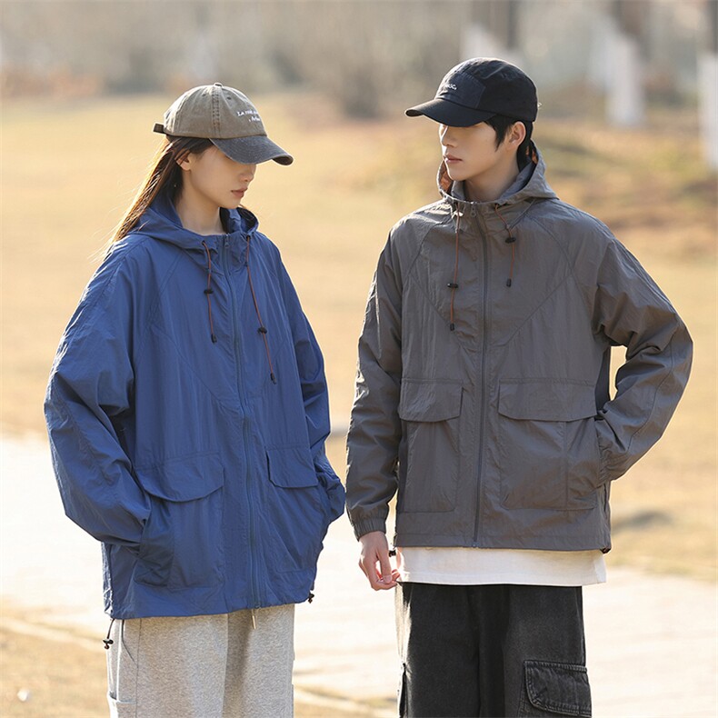 男士防晒衣连帽情侣休闲外套宽松夹克春夏户外潮流A266-FS001-P35，男装防晒衣，电商A266