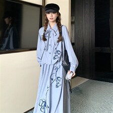 【含买家秀】2026新中式刺绣上衣半身裙套装2C372-9030-P165控228，女装短外套，2C372