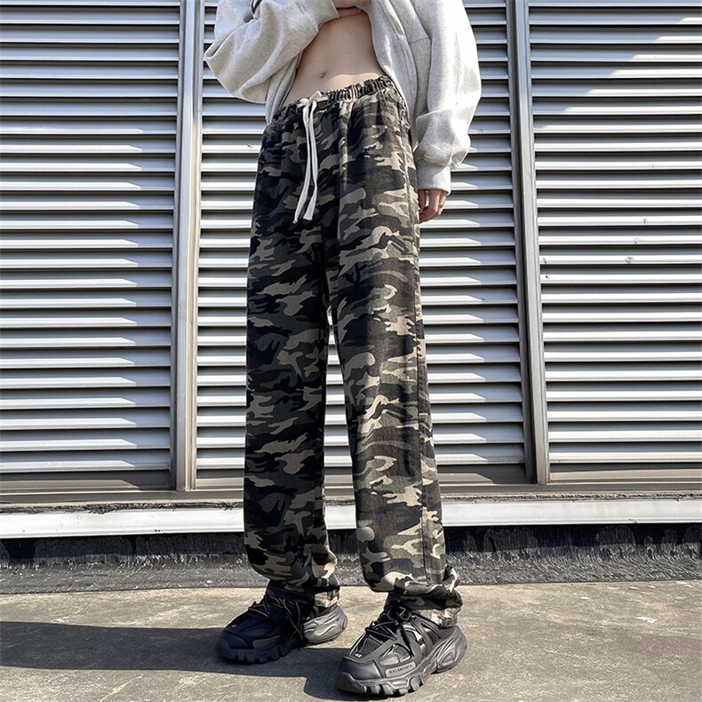 迷彩工装裤男春秋高街vibe阔腿裤潮牌痞帅直筒裤子cityboy休闲裤图片