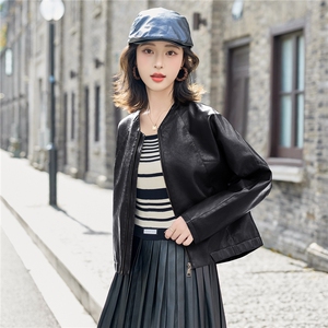 皮衣女2025秋季新款时尚宽松皮外套图片