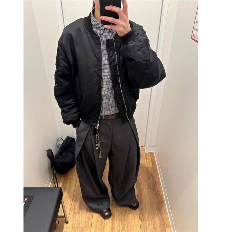简约高级感通勤黑色弯刀西裤男女美式复古工装垂坠阔腿休闲职业裤,男装休闲裤,星座506A