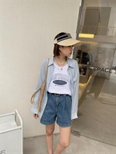 现货夏季衬衫两件套配背心，女装衬衫，主品