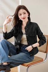 海宁真皮皮衣女外套2025年新款春秋小个子短款女士休闲绵羊皮夹克，女装皮衣，臻衣坊