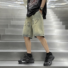 K3094-P38夏季宽松型时尚潮牌牛仔五分裤，男装休闲裤，星座1501-1