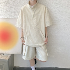 GENIOLAMODE冰丝扎染休闲运动POLO衫套装宽松潮流男士夏季新款，男装牛仔裤，电商B369（原A024）