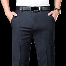 新款男士休闲裤夏季薄款西裤宽松直筒冰丝男裤中年商务长裤子男，男装休闲裤，电商B212（原钱塘6029）