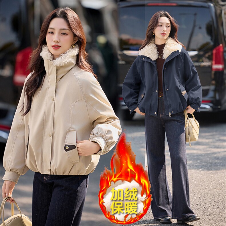 现货秒发2025新款加厚连帽派克服冲锋衣外套防风御寒棉衣棉服,女装派克服,星宇服饰