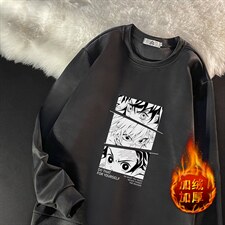 T4176-P25 加绒款-P35 简约帅气百搭长袖t恤男大码胖子卫衣图片