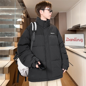 冬季立领新款羽绒服男字母拼接羽绒衣外套潮青年A266-88018-P180