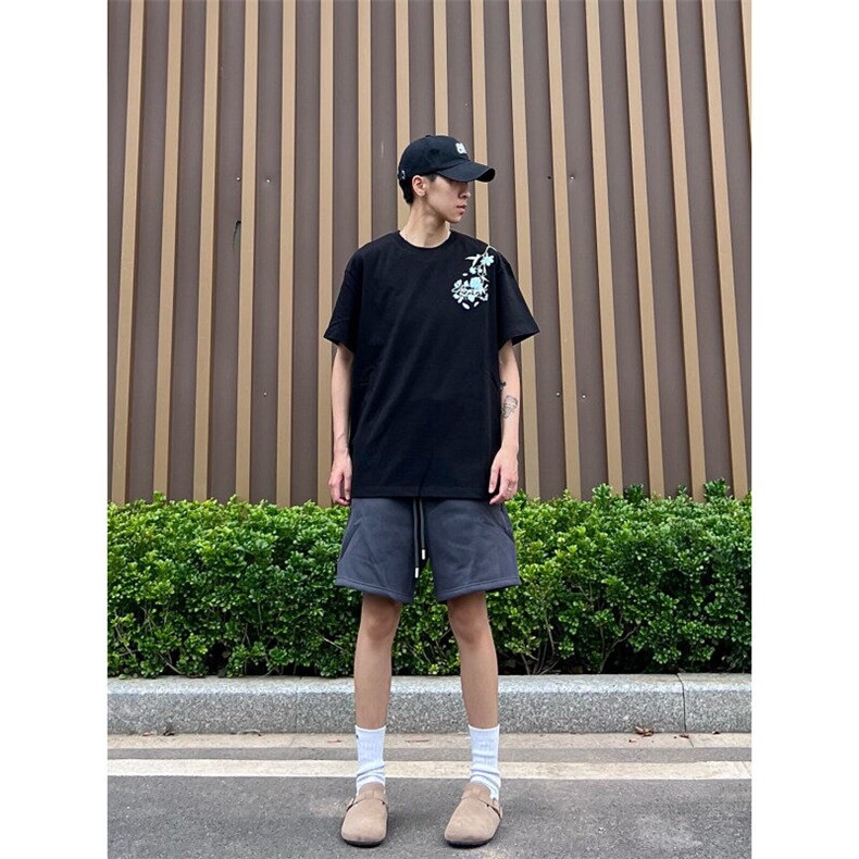 【有货】美式复古花体刺绣短袖t恤男TX6135-特P35,男装T恤,星座1007（原301D）