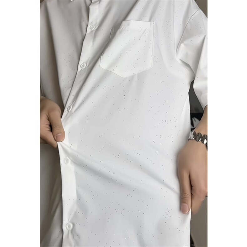男模切片 满天星空衬衫夏季宽松五分袖痞帅衬衣X1213-C2318-特P35图片