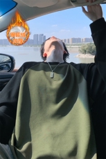 加绒银狐绒撞色插肩袖纹理感大码长袖T恤男T5074J加绒-特P30控58，男装T恤，电商A001