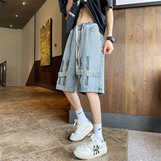 夏季美式高街拉链牛仔短裤宽松休闲五分裤313A-1-NZ046-P45控58，男装牛仔裤，星座808A-1