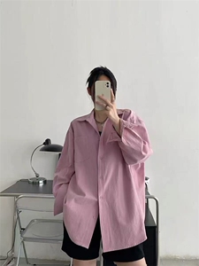 法式高级感粉色长袖衬衫外套女休闲宽松叠穿衬衣上衣513CS1933P39图片