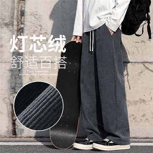 2025年秋冬新款港风灯芯绒裤子男裤直筒休闲裤宽松百搭男961-P43图片