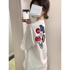 万针全刺绣工艺得物抖音高品质260克纯棉双纱美式高街短袖T恤P33，男装T恤，电商A486-1
