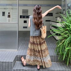 主推新款春夏新品复古波西米亚牛仔马甲2266-P195-K299，女装套装/套裙，网红馆
