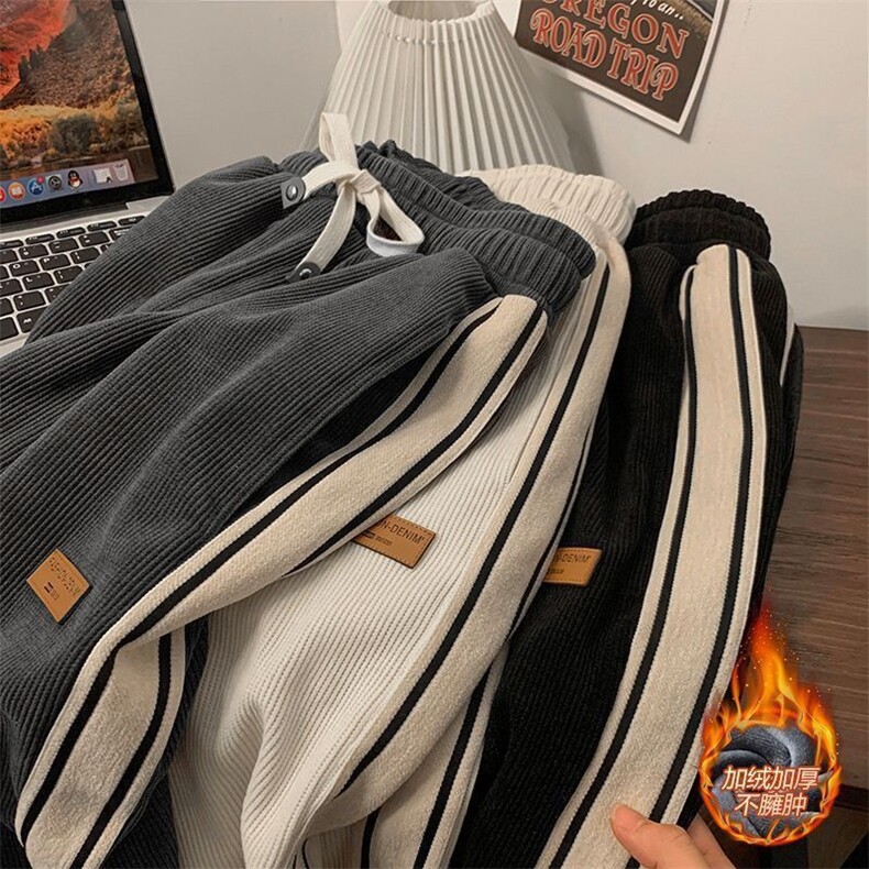 1506-1/KK0831加绒款/P34加绒灯芯绒加绒潮牌宽松百搭休闲裤子男，男装卫衣，星座1506-1