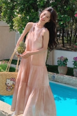 现货210-2869-P115-K168少女连衣裙夏季新款挂脖气质连衣裙，女装连衣裙，浙宝210（原浙宝191）