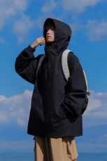 港风上衣多拉链夹克宽松落肩拼色冲锋衣外套JK834P75，男装夹克，星座1204-3