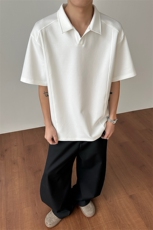2026夏季新款拼接短袖T恤美式正肩翻领男女X64114-TP16不，男装T恤，电商A102