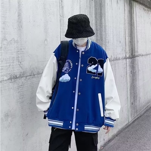 美式棒球服高街学院风痞帅字母情侣款日系夹克J666-P70图片