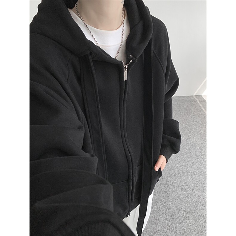 8XL-M朝牌情侣美式绑带设计连帽卫衣宽松开衫外套男女WY35P58,女装短外套,电商D206-1